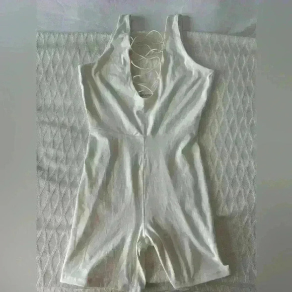 WeWoreWhat Lace Up Romper - Picture 2 of 4